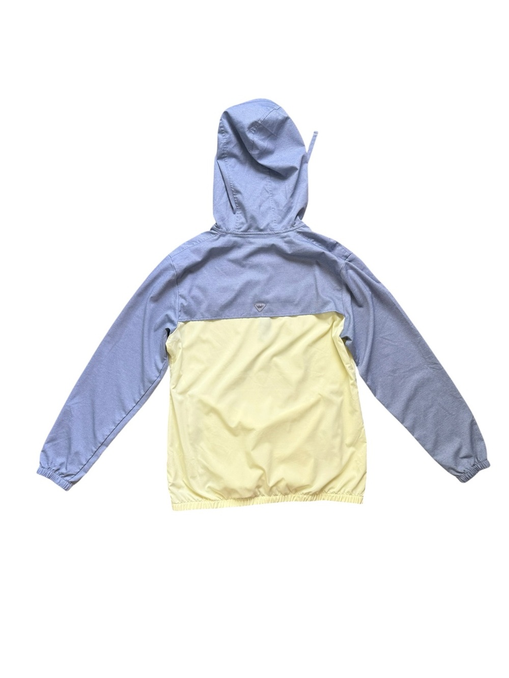 Columbia PFG Hooded Anorak Windbreaker Jacket Blue Yellow Medium M - Picture 3 of 16